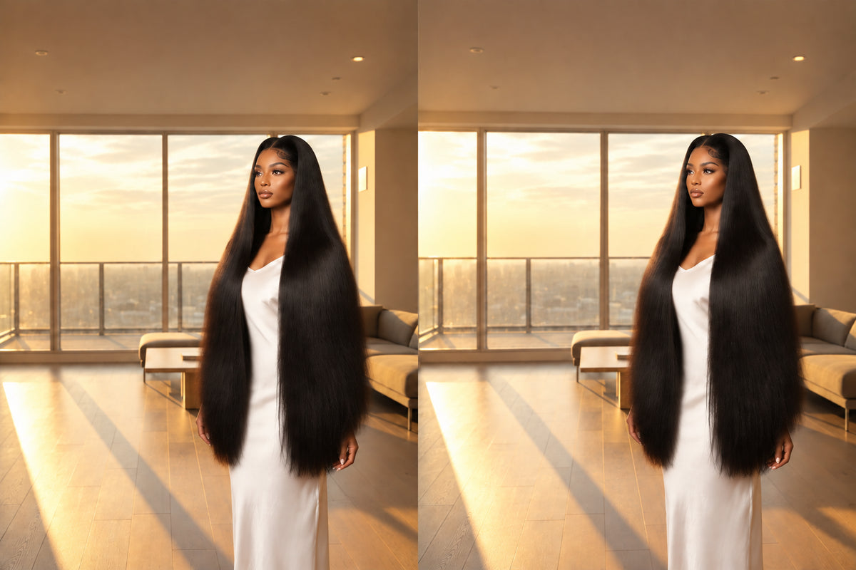 Women's Bone Straight Human Hair Lace Wig — product view