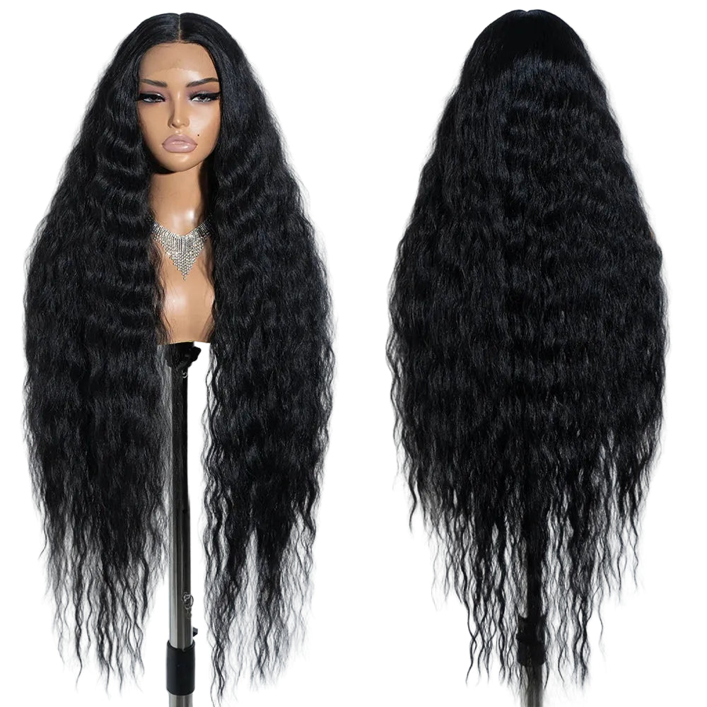 Synthetic Cosplay Lace Wig Long Curly Hair 42 Inch Cosplay Blonde - OSASCO